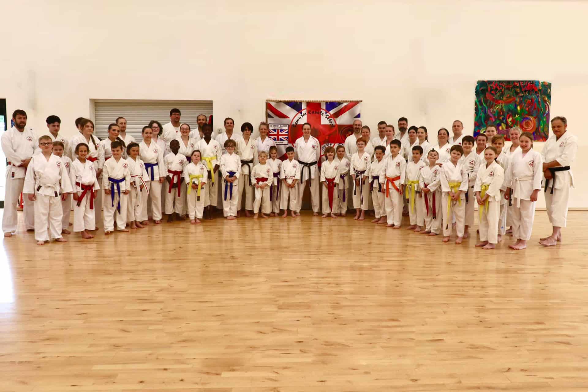 Samurai Karate School students training in the dojo in Wisbech, Cambridgeshire