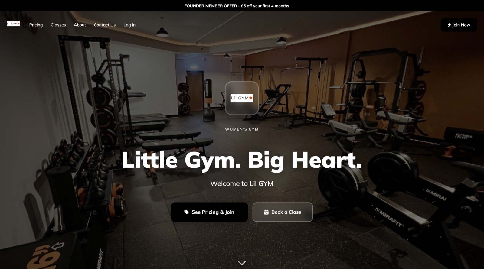 Lil GYM&rsquo;s website, built free on ClubRight