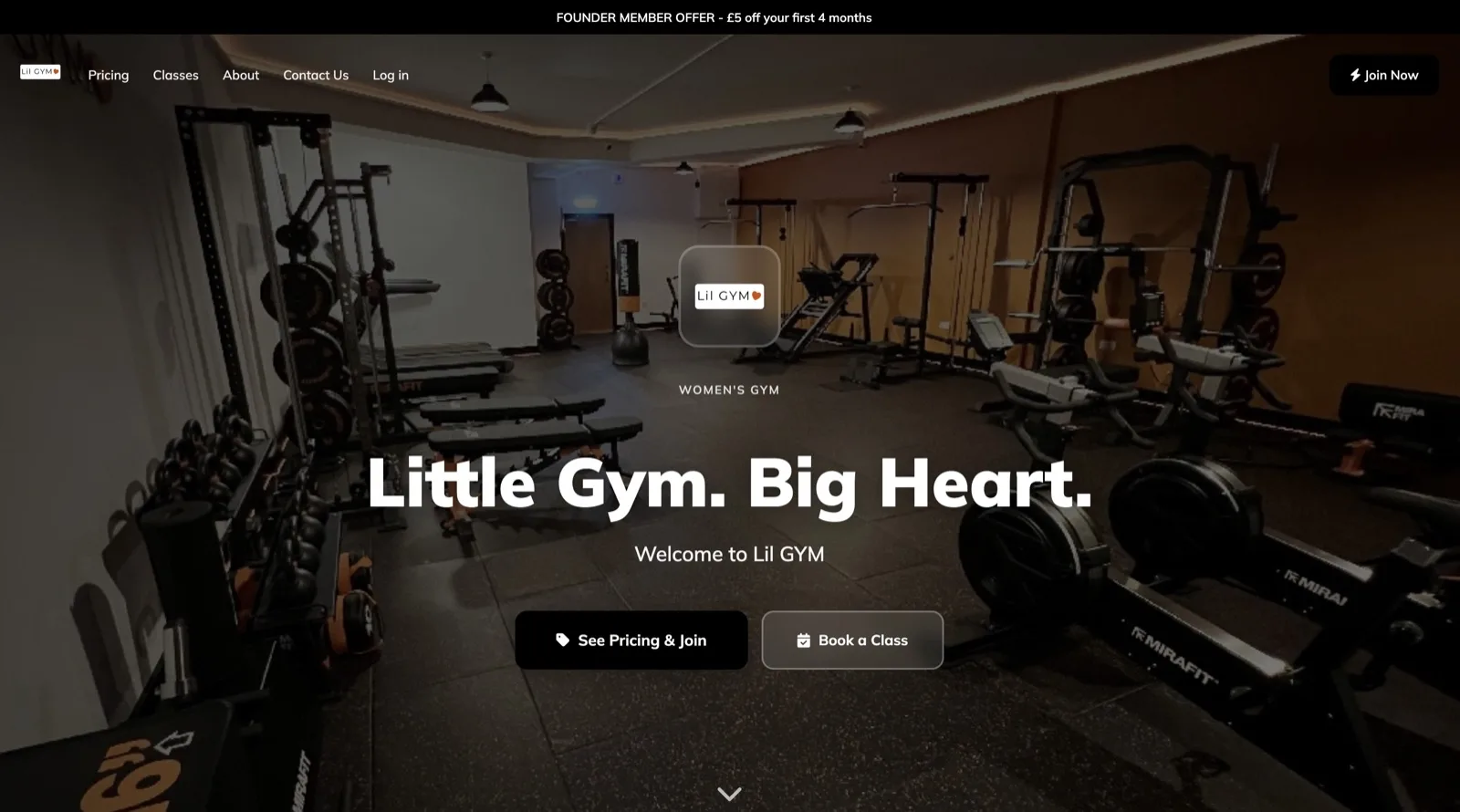 Lil GYM&rsquo;s website, built free on ClubRight