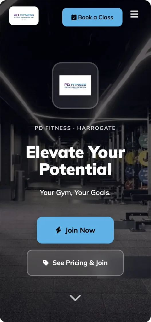 A gym website built with ClubRight