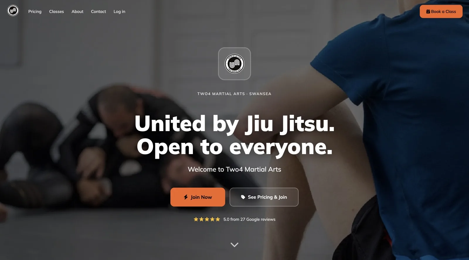 Two4 Martial Arts&rsquo; website, built free on ClubRight