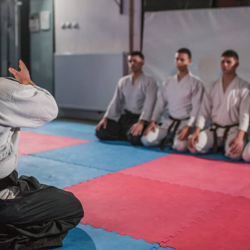 Sensei teaches an aikido class after finding the right premises for their dojo.
