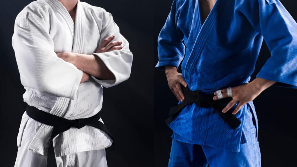 Close-up of martial arts students wearing black belts and white uniforms, symbolising discipline and growth during quieter business periods.