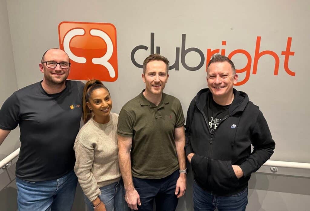 New Recruits to the Team Stand with ClubRight’s Head of Sales and the Founder & CEO.