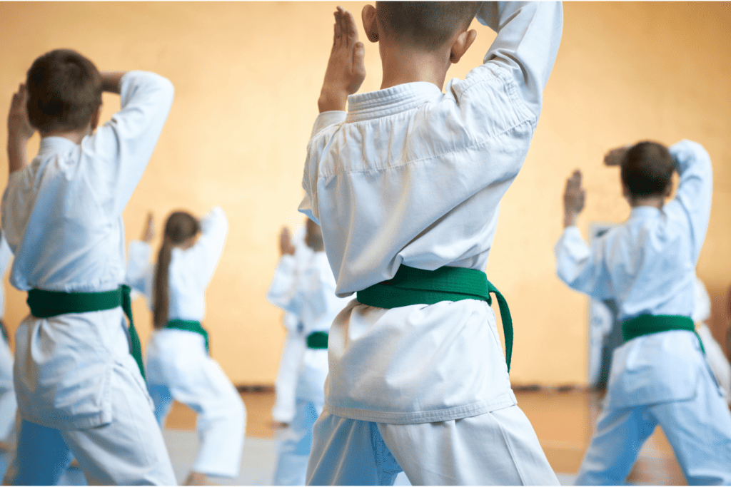 Children participate in a martial arts class during the summer holidays after their parents completed the booking using Parent/Guardian Logins.