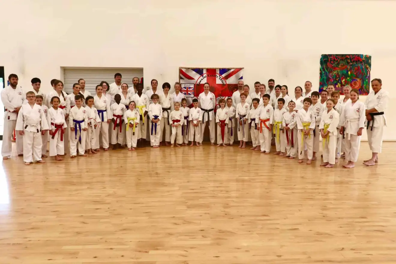 Samurai Karate School students training in the dojo in Wisbech, Cambridgeshire