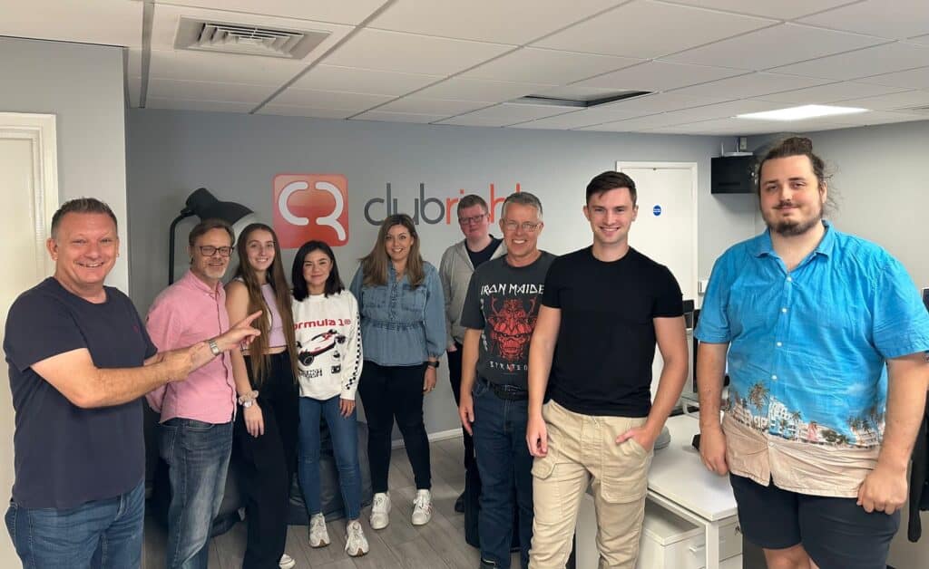 The ClubRight Team stand together welcoming Yoana Yordanova as their new Client Engagement Manager
